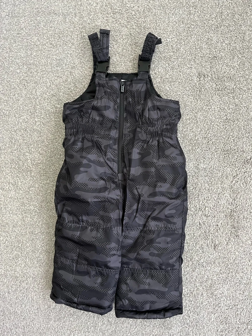 NWT Carters Black & Gray Camouflage Bib Pants and Puffer Jacket Size 2T